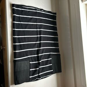 Black and white pinstripe skirt